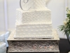 18" silver floral cake riser