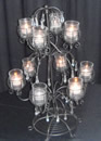 Wrought Iron Center Piece - 10 Light Votive With Crystals rental